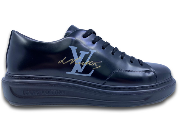 Louis Vuitton Men's Black Leather Beverly Hills Sneaker – Luxuria