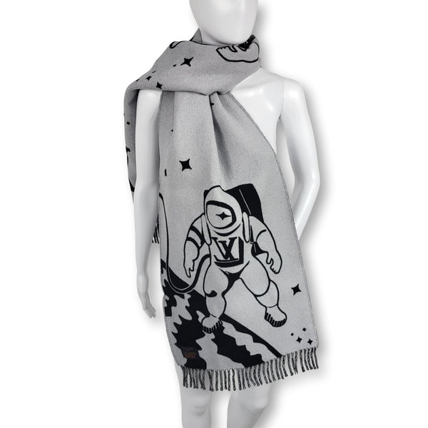 Louis Vuitton Logomania Anthracite Black Scarf - Luxury Helsinki