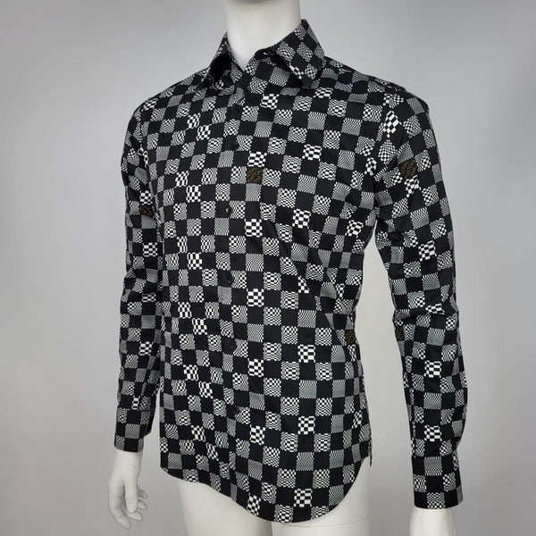 Louis Vuitton Men's Blue Cotton Monogram Classic Shirt – Luxuria & Co.