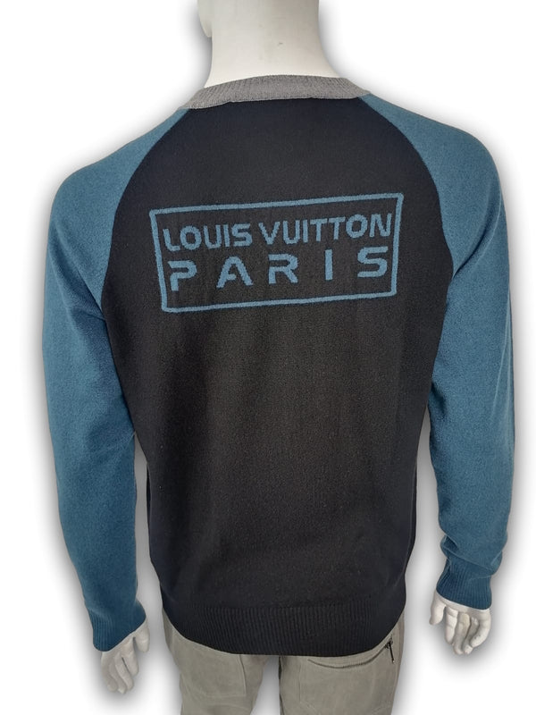 Louis Vuitton Grey Gravity Logo Jacquard Knit Zip Up Sweatshirt XL Louis  Vuitton
