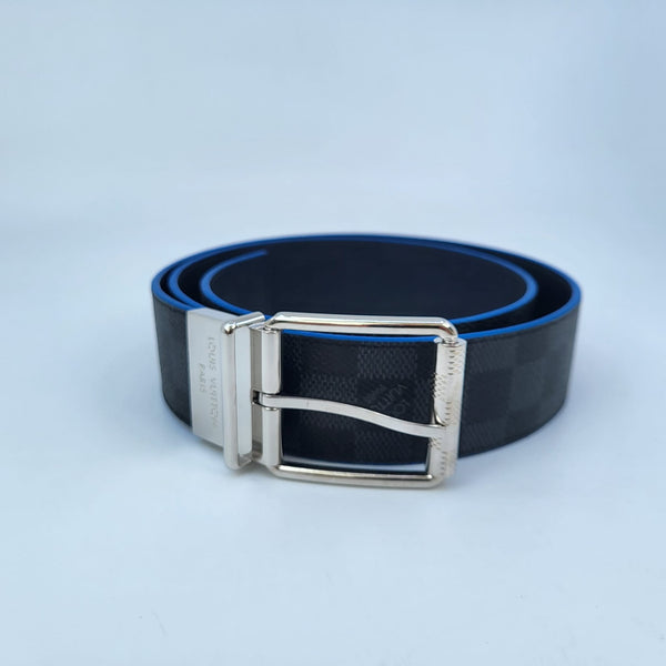 Louis Vuitton Men's Damier Graphite LV Initials Belt M0019