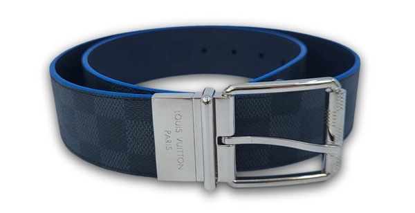 Limited Edition LV Initials Reversible 40mm Belt in Damier Graphite Gi