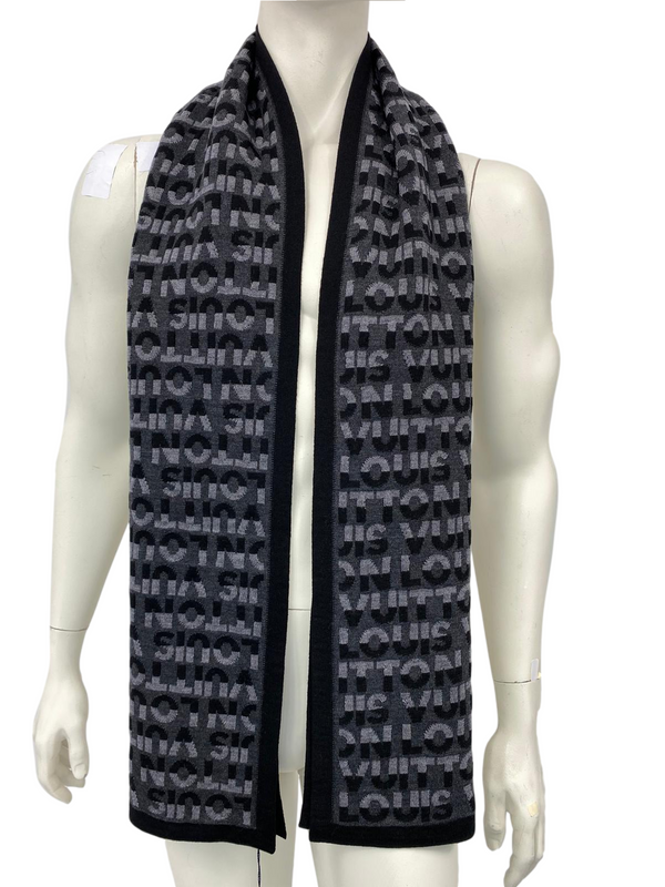 Louis Vuitton CLASSIC MONOGRAM SCARF Grey Wool ref.437902 - Joli