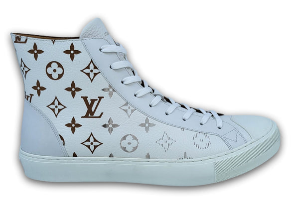 Louis Vuitton Navy Blue Canvas And Leather LV Forever Tattoo Sneakers Size  41.5