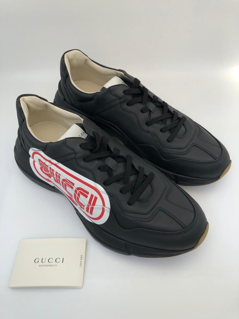 Gucci Black Rhyton Leather Sneaker Sega / Nintendo – Luxuria & Co.