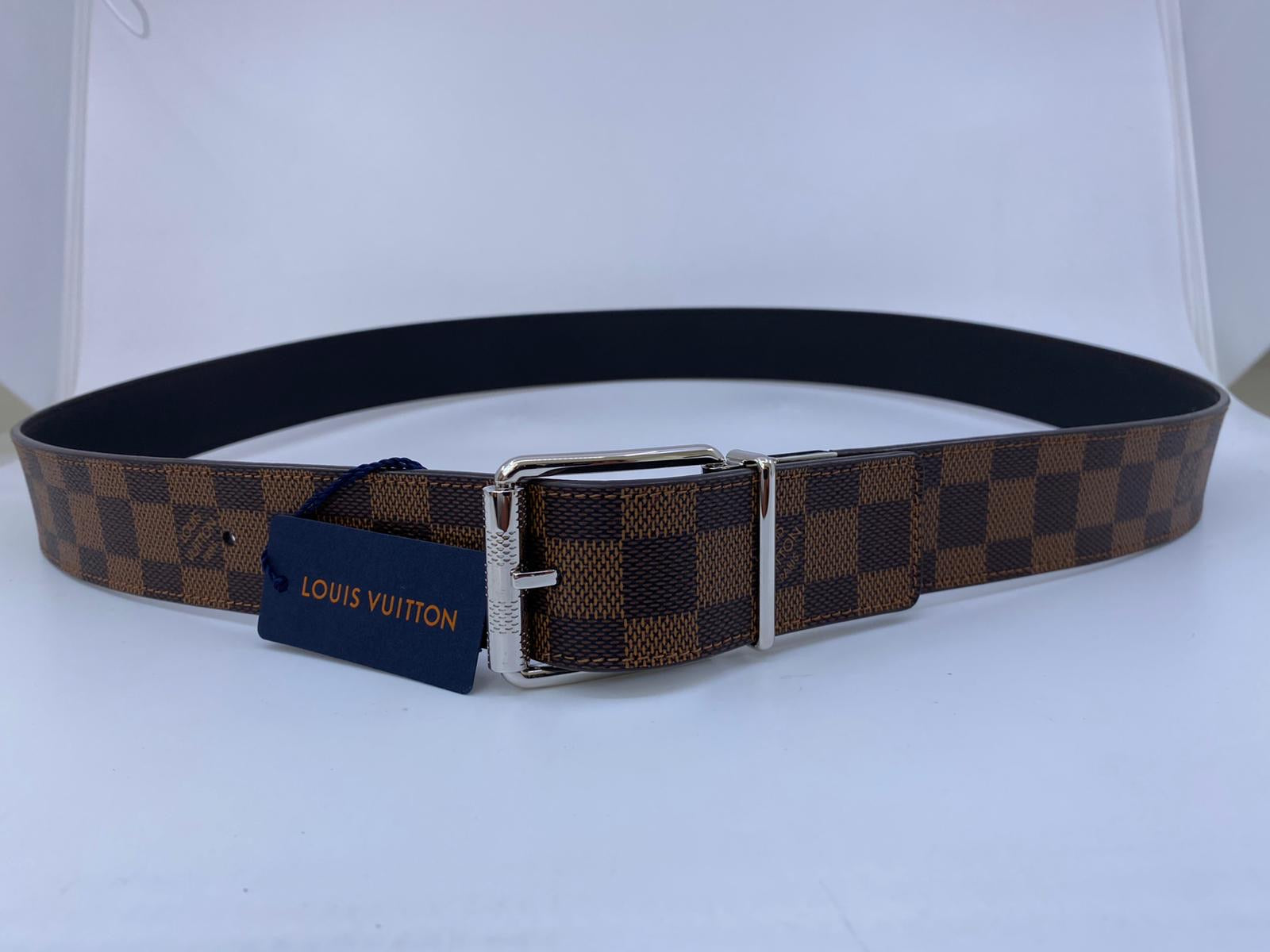 Louis Vuitton Men's Brown Reversible Damier Ebene Canvas Belt – Luxuria ...