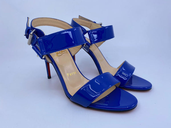 Louis Vuitton Blue Denim Lock It Flat Mule 37.5 – The Closet