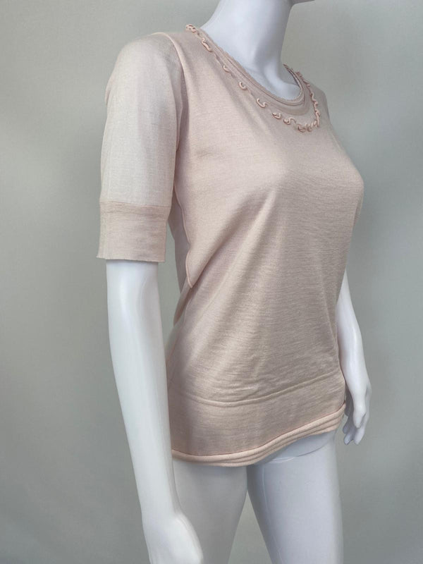 Louis Vuitton Women's Cream Cotton Silk Travel Bi-Material Jersey T-Shirt –  Luxuria & Co.