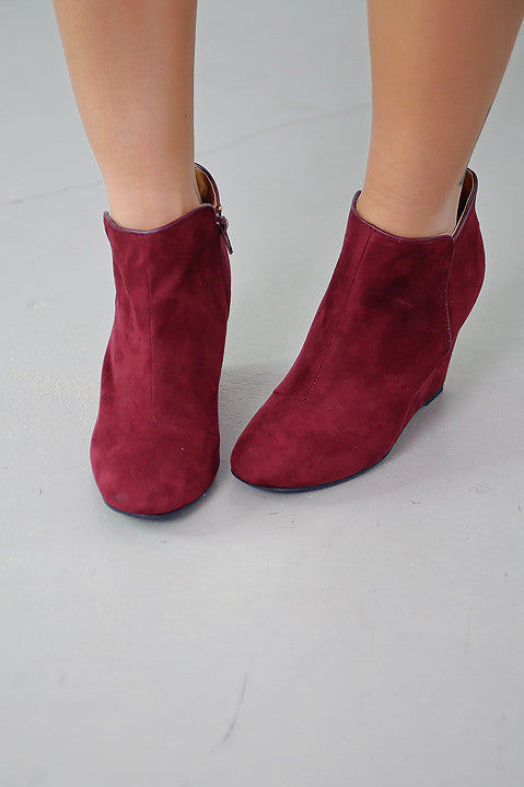 maroon bootie