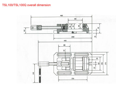 TSL-100 Drill Press Machine Vise Parameter