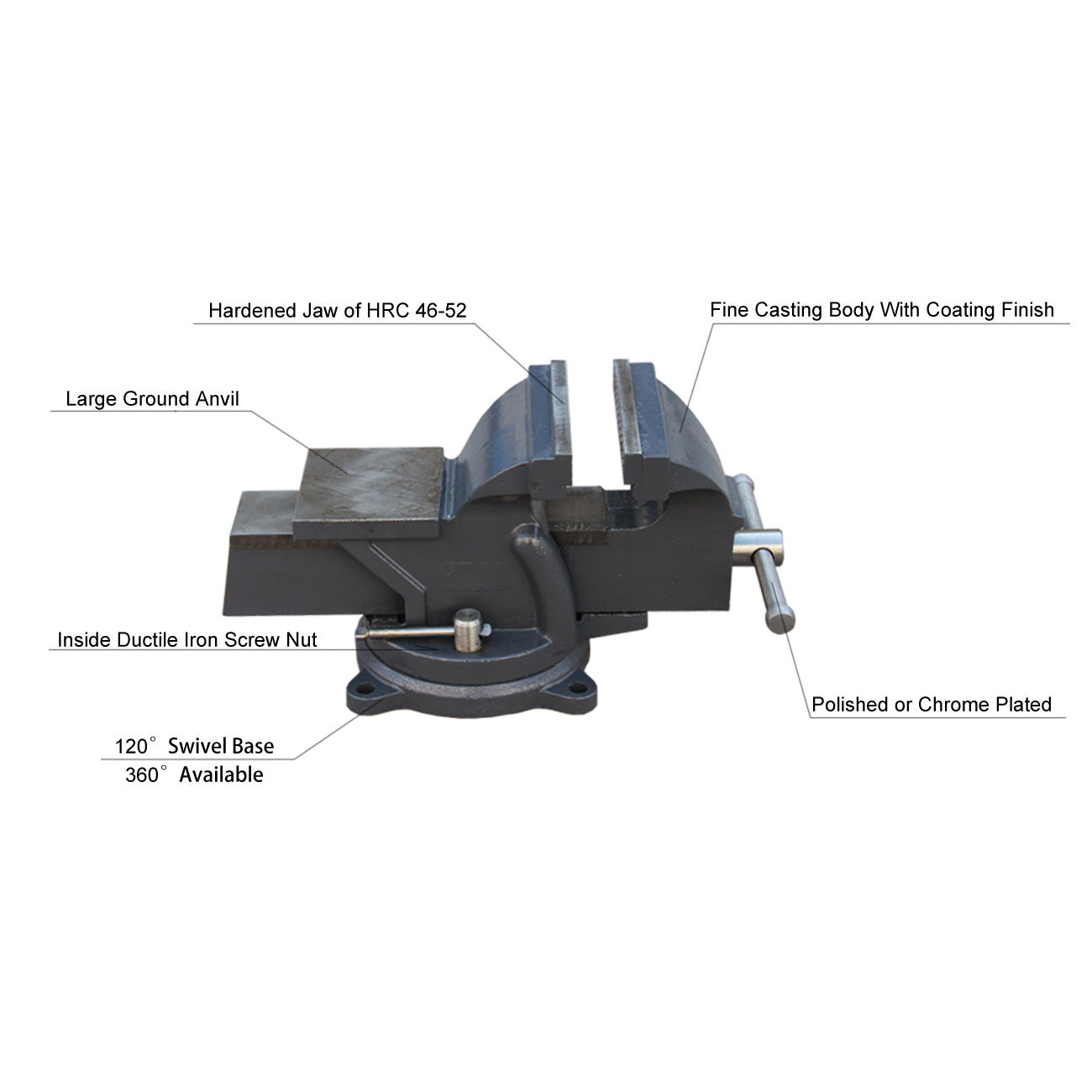 Kaka Industrial Hps 75 3 Ductile Iron Heavy Duty Bench Vise Kakaind