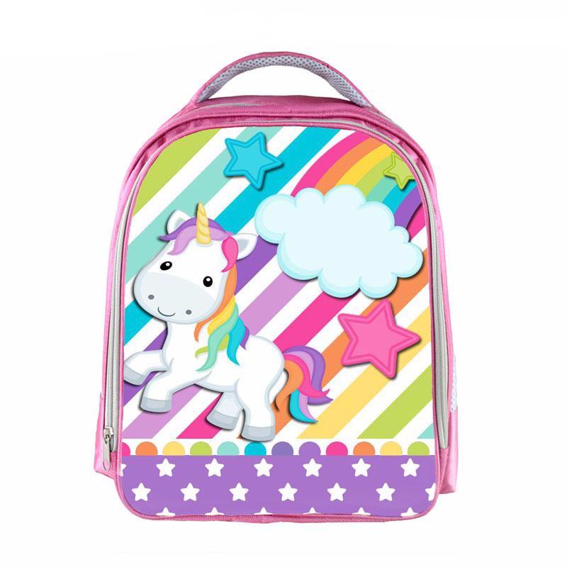 Girls Stars and Stripes Rainbow Unicorn Backpack – 100 Unicorns