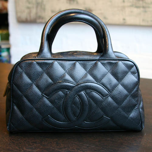 Authentic Chanel Silver Fever Caviar Quilted Shoulder Tote Bag