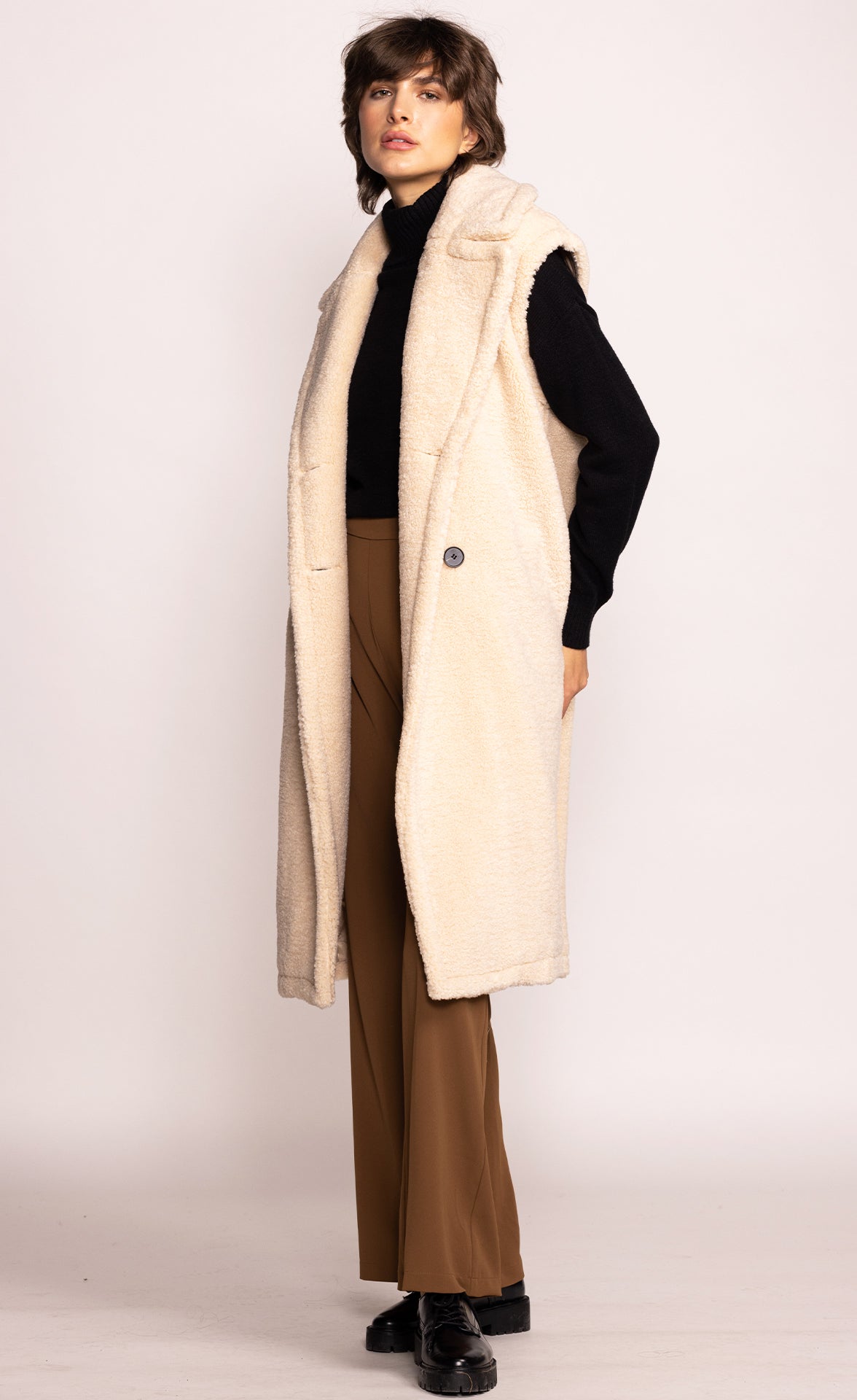 Narla Teddy Coat Camel