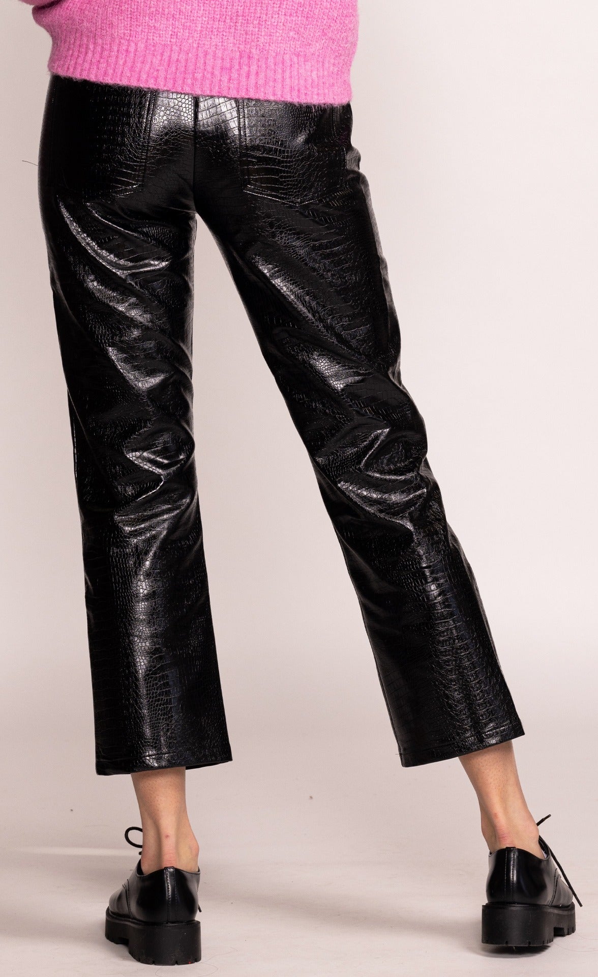 Straight to the Chase Leather Pants - New Black