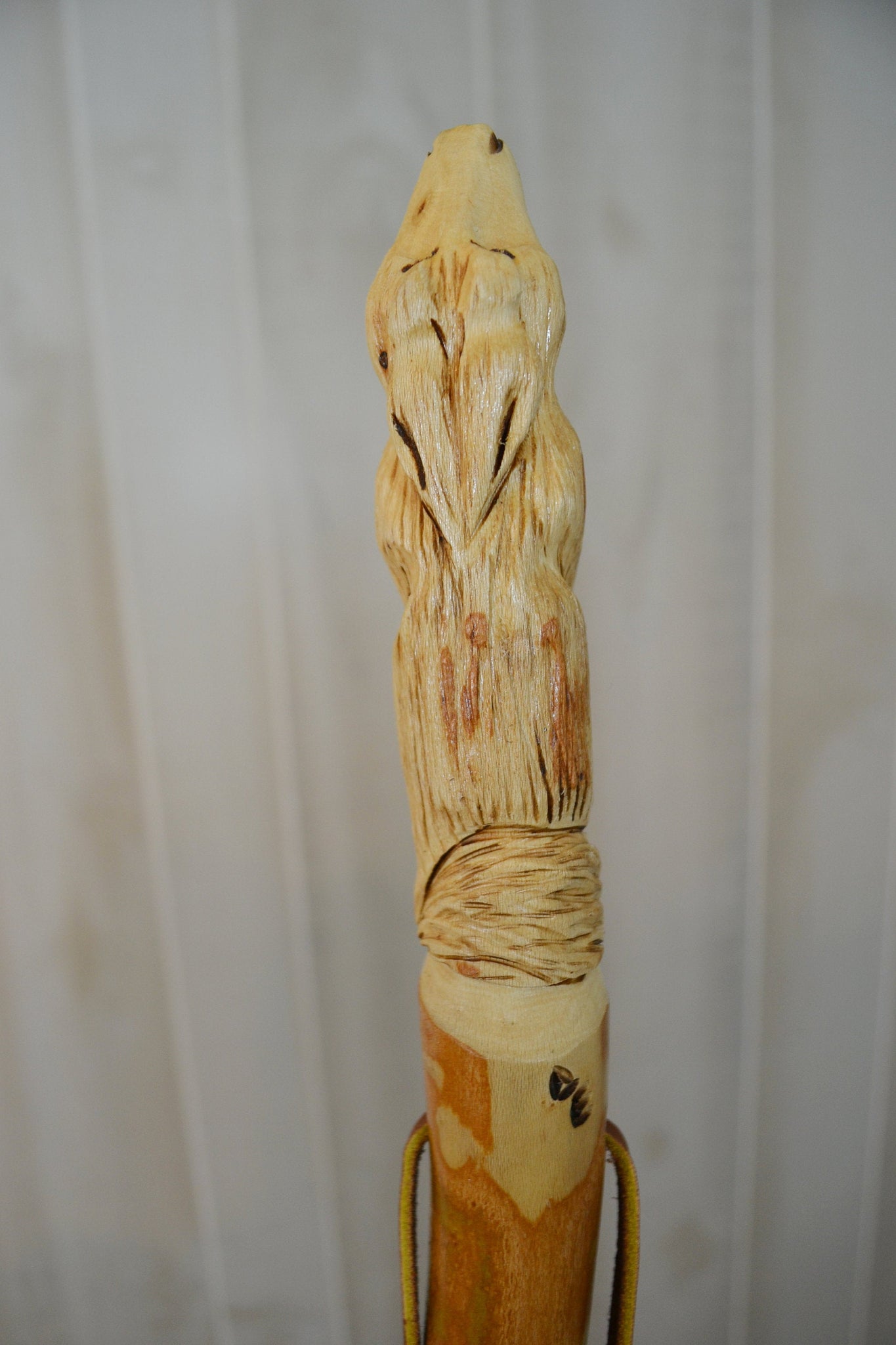 Carved Walking Stick - Howling Wolf - Dog Carving - Hiking Stick, Staf ...