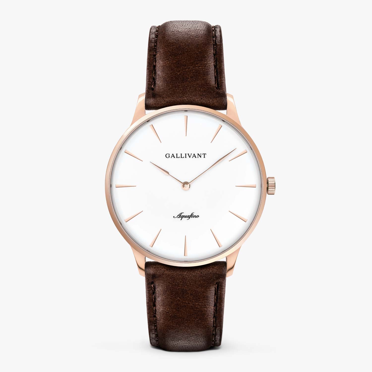 brown leather watch gold