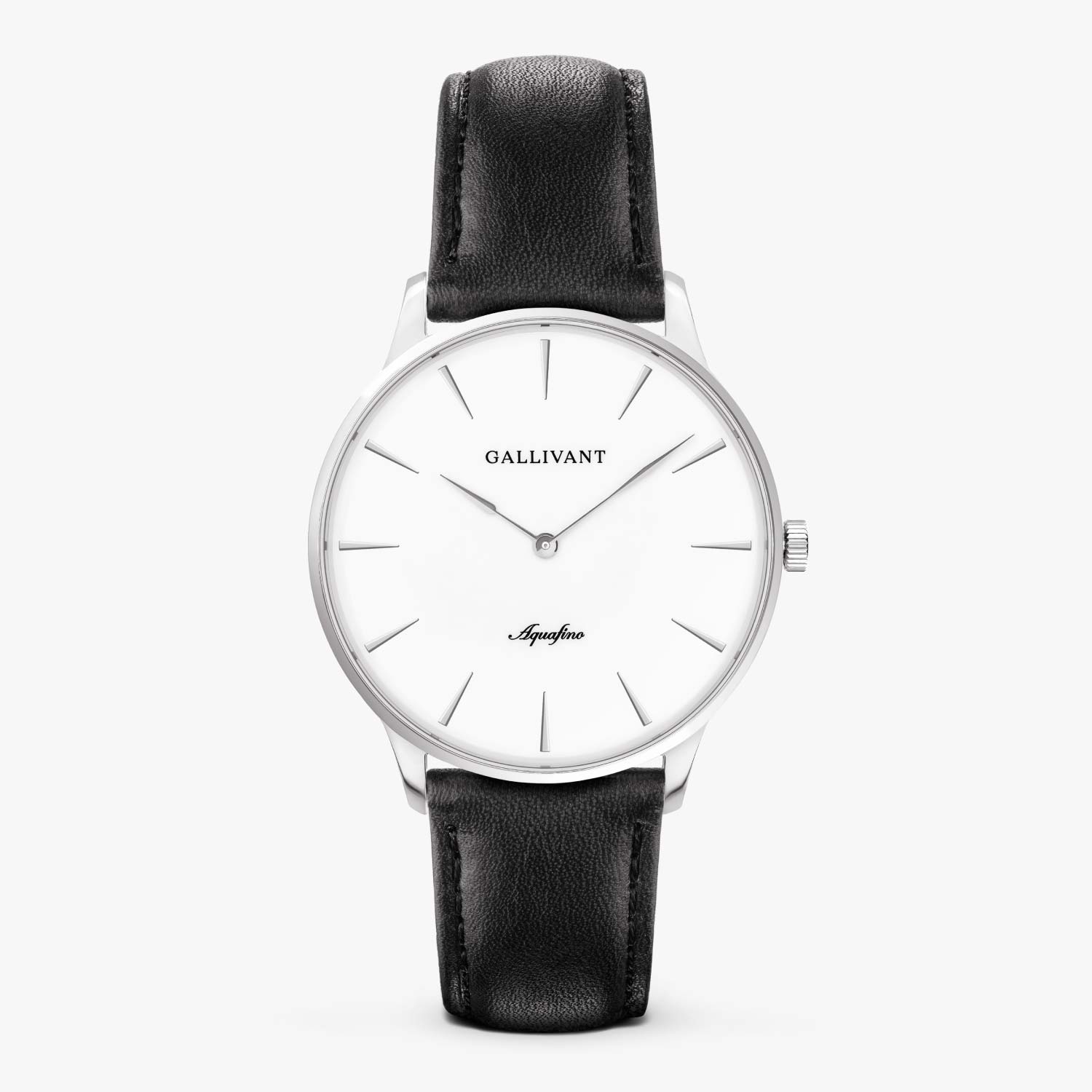 mens watches with black leather strap