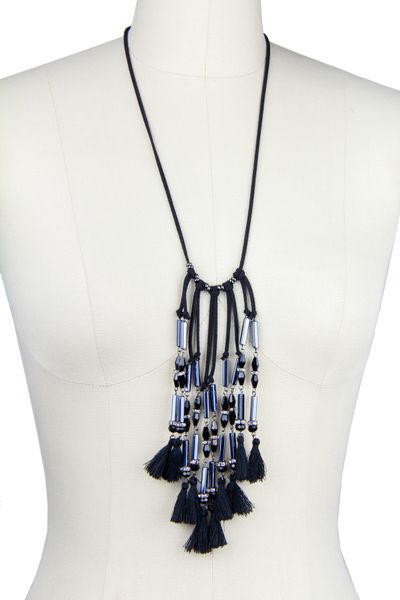 Boho Beaded Tassel Parijat Necklace