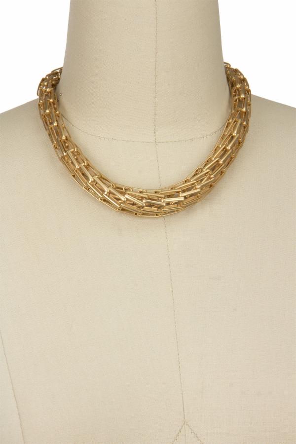 Modern Bunched up Chains Necklace
