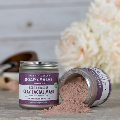 Rose Hibiscus Clay Facial Mask for Sensitive Skin