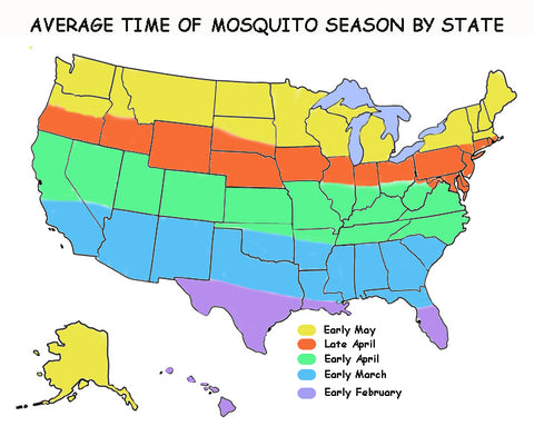 Natural Organic Bug Insect Repellent Map of Mosquito Season