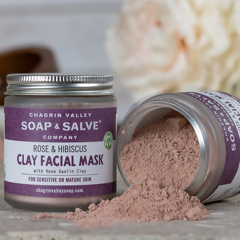 Natural Organic Rose and Hibiscus Clay Face Mask