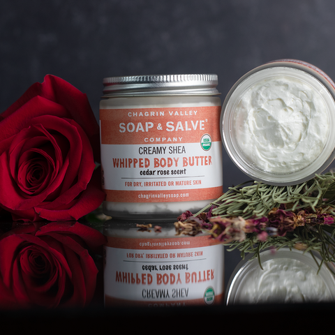 Natural Organic Whipped Shea Body Butter Cedar Rose Scent