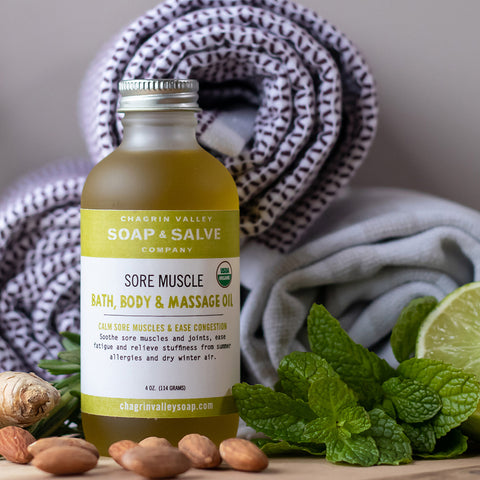 Organic Natural Sore Muscle Bath Body Massage Oil