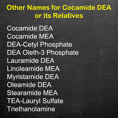 Other names for Cocamide DEA in skin care products