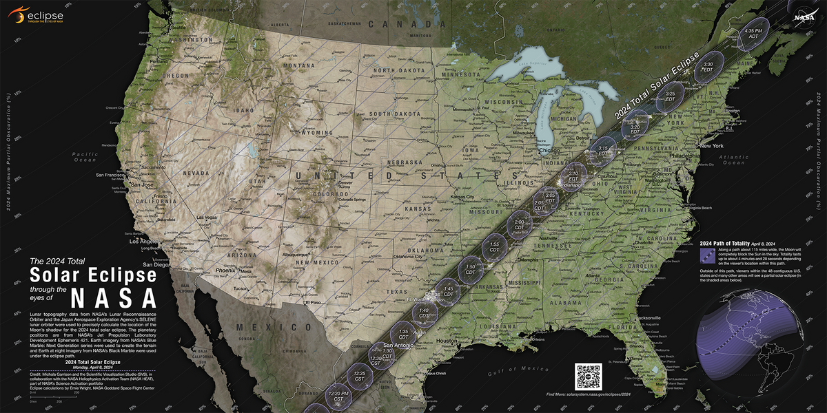 Total Solar Eclipse 2024 Path of Totality