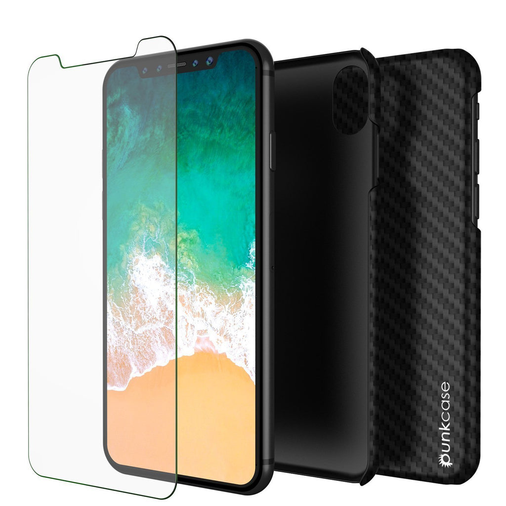 Download iPhone X case CarbonShield, Ultra Thin 2 Piece Dual Layer Jet black - PunkCase UK