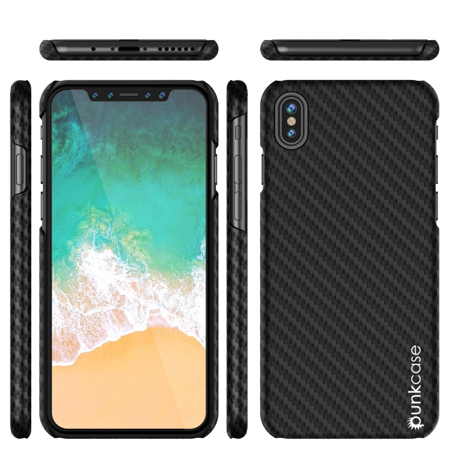 Download iPhone X case CarbonShield, Ultra Thin 2 Piece Dual Layer Jet black - PunkCase UK