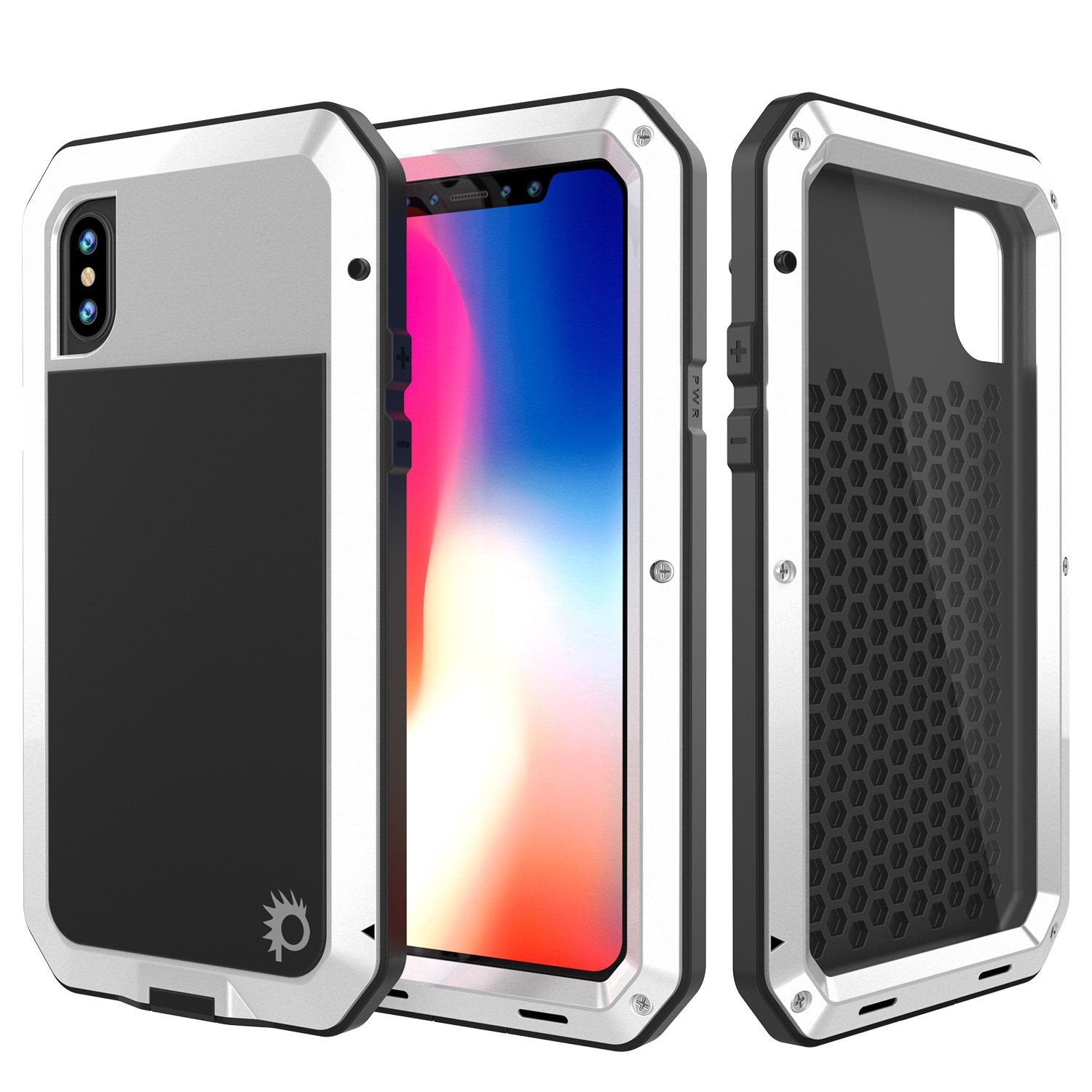Iphone X Metal Case Heavy Duty Military Grade Rugged Armor Cover White Punkcase Uk