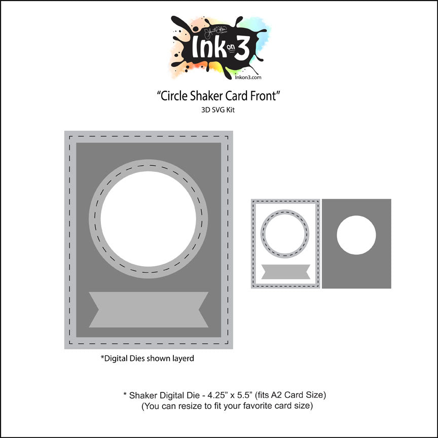 Download Shaker Circle Digital Die Card Front Free Svg Kit