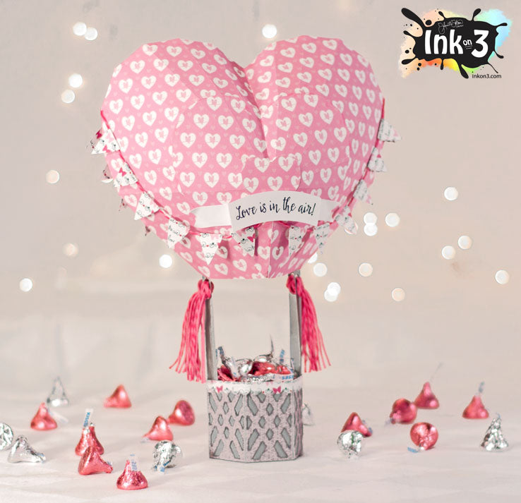 Download Heart Hot Air Ballon 3D SVG Cut File Kit