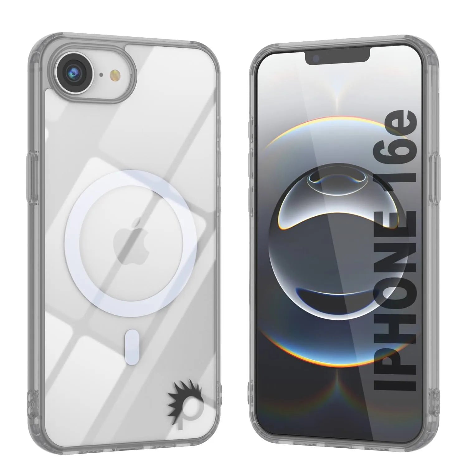 Punkcase iPhone 16e Magnetic Wireless Charging Case [ClearMag Series][Silver]