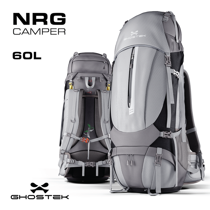 NRGCAMPER SERIES | HIKING + CAMPING BACKPACK | 11W SOLAR PANEL | 60L CAPACITY (Color in image: Default Title)