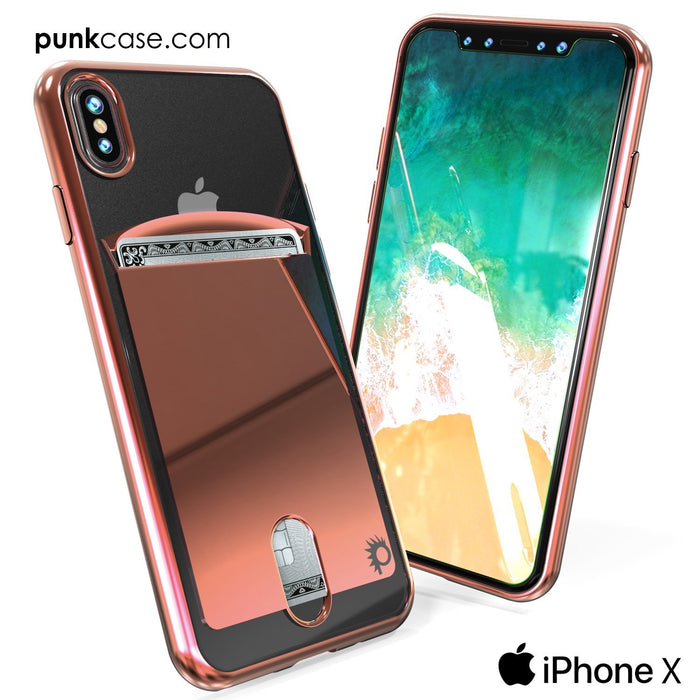 iPhone X Case, PUNKcase [LUCID Series] Slim Fit Protective Dual Layer Armor Cover W/ Scratch Resistant PUNKSHIELD Screen Protector [Rose Pink] 