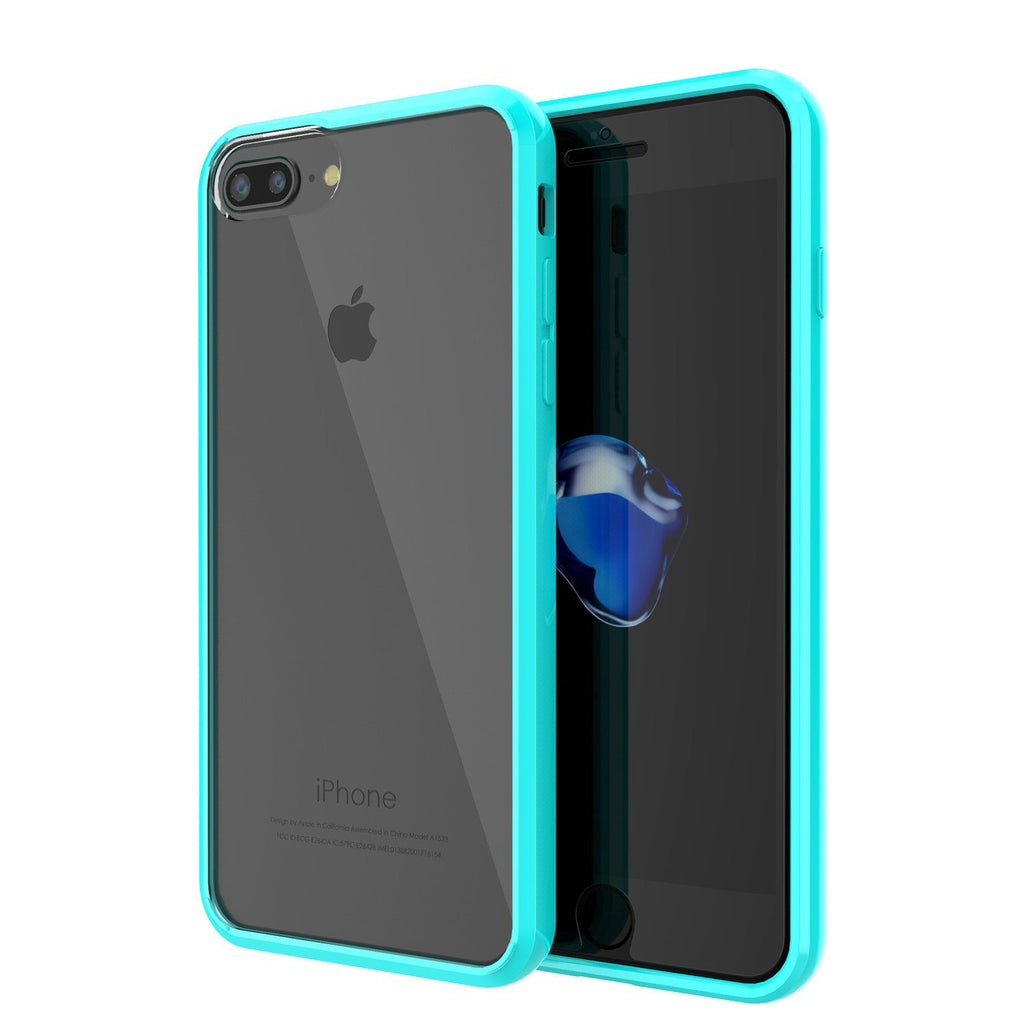 iPhone 8+ Plus Case PunkCase LUCID Clear Series for Apple iPhone 8+ Plus (Color in image: teal)
