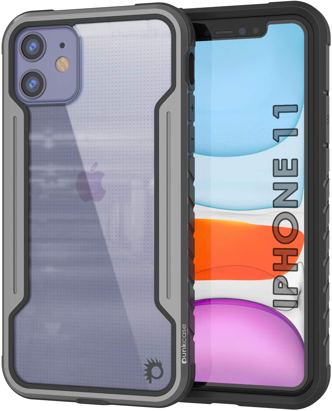 Punkcase iPhone 11 ravenger Case Protective Military Grade Multilayer Cover [Grey-Black]