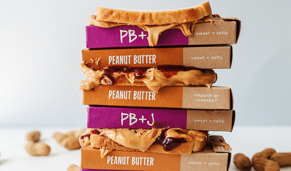 PB+J And Peanut Butter Chocolate Covered Pretzels With PB+J Sandwiches