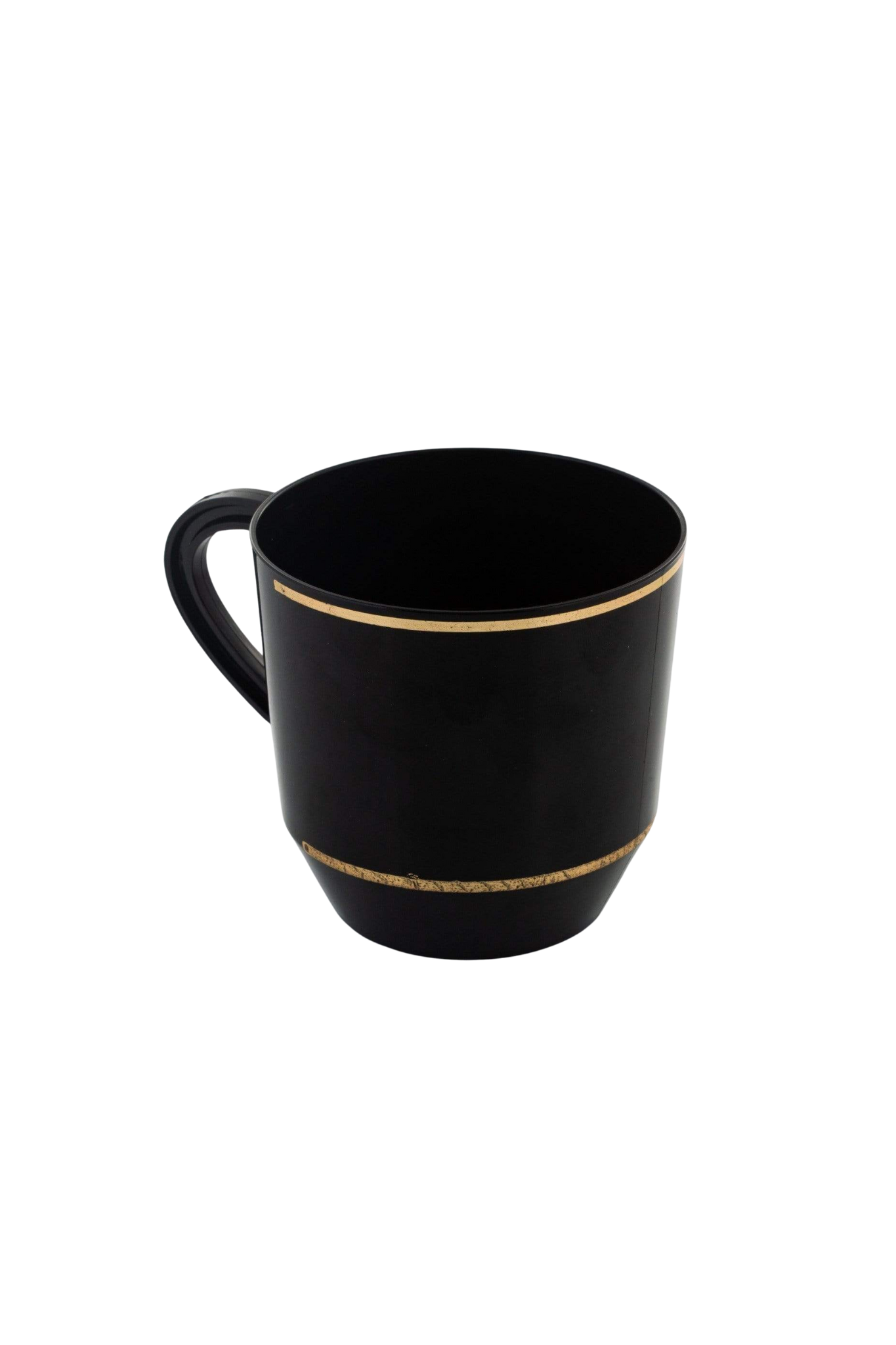 12.5 Oz. Black • Gold Plastic Coffee Cup | 8 Cups