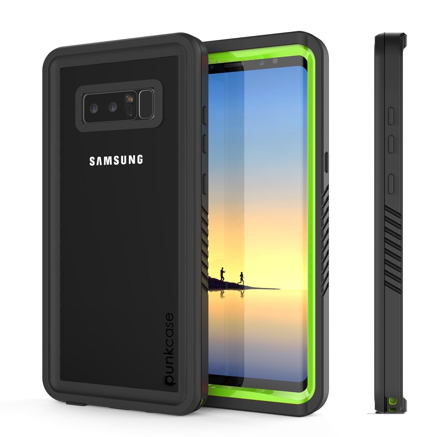 Galaxy Note 8 Case, Punkcase [Extreme Series] [Slim Fit] [IP68 Certified] [Shockproof] Armor Cover W/ Built In Screen Protector [Light Green]