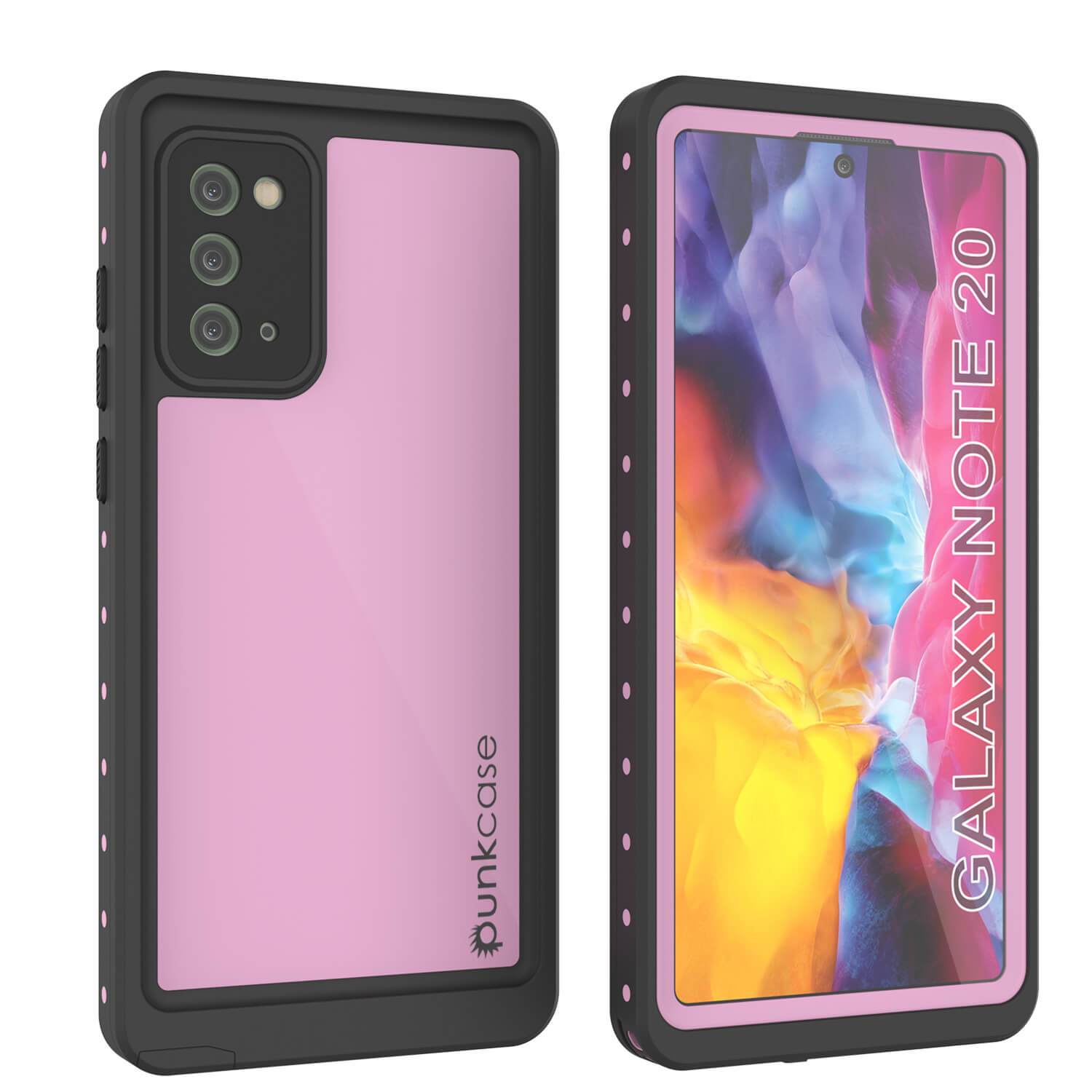 Galaxy Note 20 Waterproof Case, Punkcase Studstar Pink Thin Armor Cover