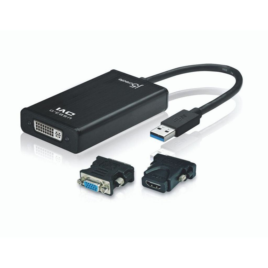 JUA330U USB 3.0 DVI Display Adapter with VGA and HDMI<sup>™</sup> Adapters