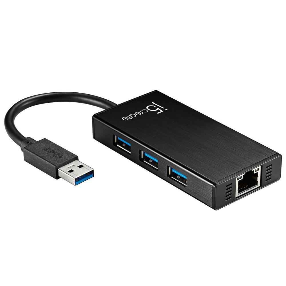 JUH470 USB< 3.0 Gigabit Ethernet & 3-Port Hub