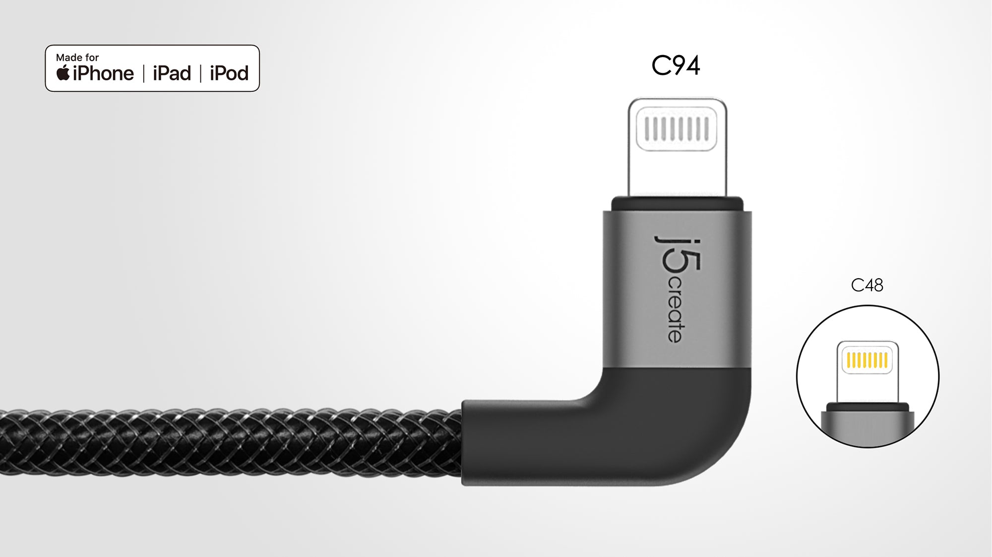 CABLE LIGHTNING IPHONE TO USB TIPO C 5A. CARGA RAPIDA JET