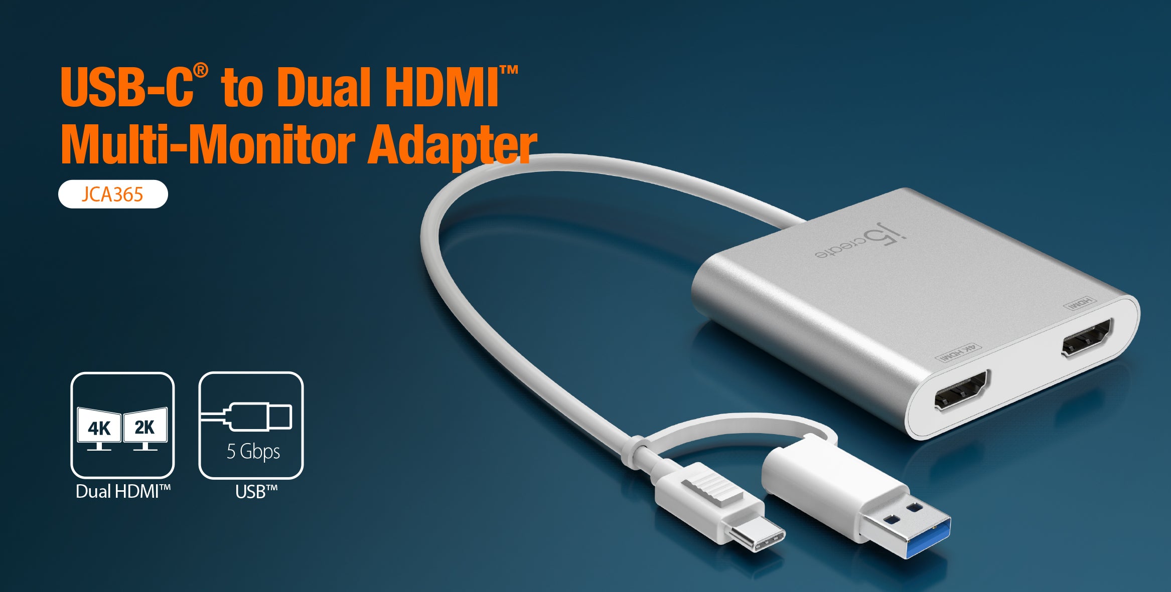 Adaptador Usb C A Hdmi Dual 4k 60hz, 4 En 1 Tipo C A Hdmi Dual