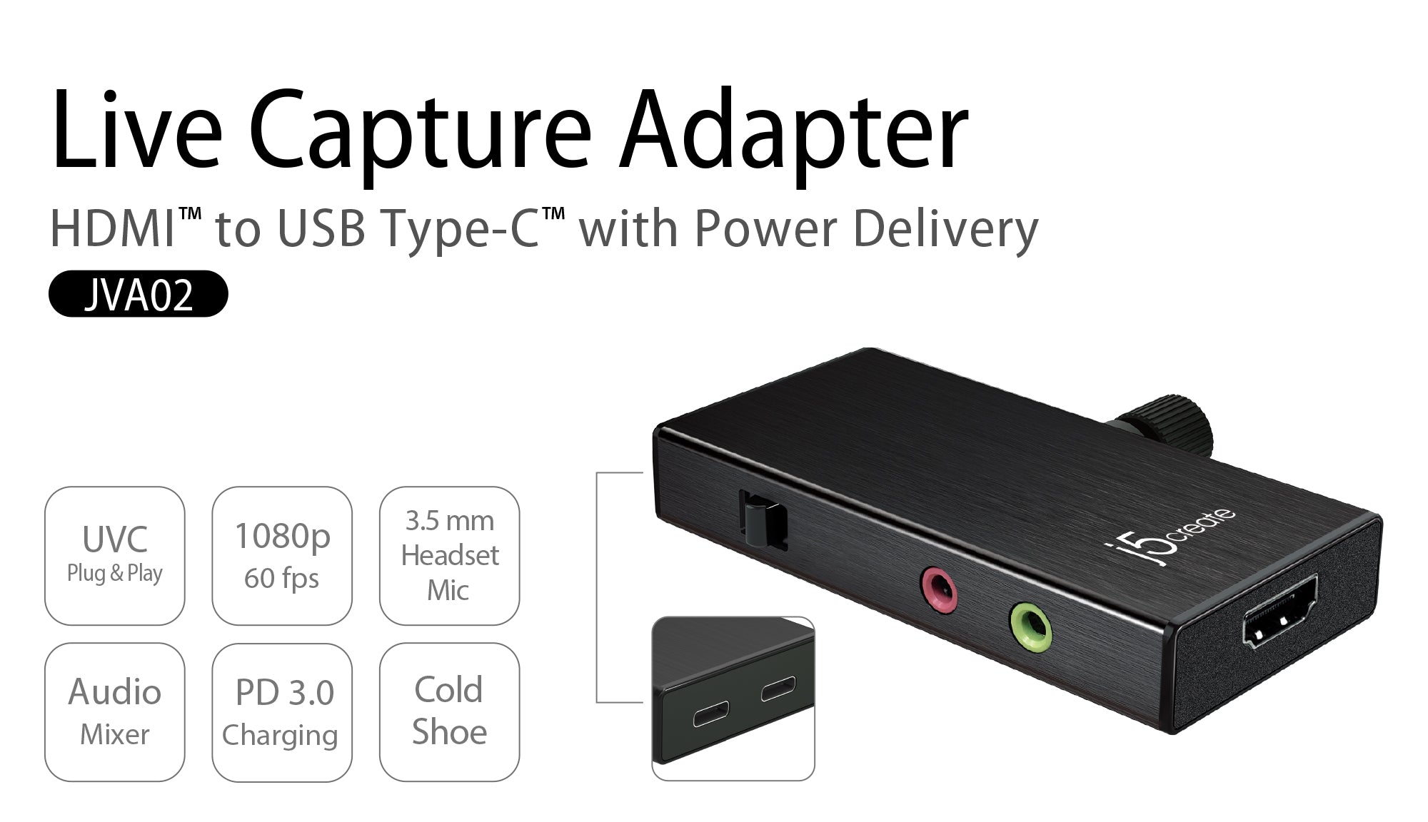 j5create JVA06 Carte de Capture Vidéo Double HDMI™, résolution de